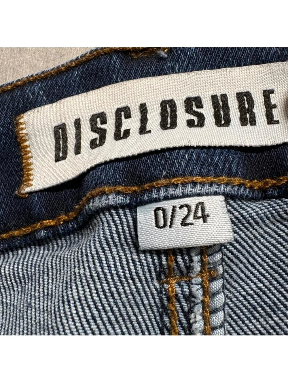 Disclosure Flare Jeans Womens Size 0/24 Blue Denim Stretch Mid Rise